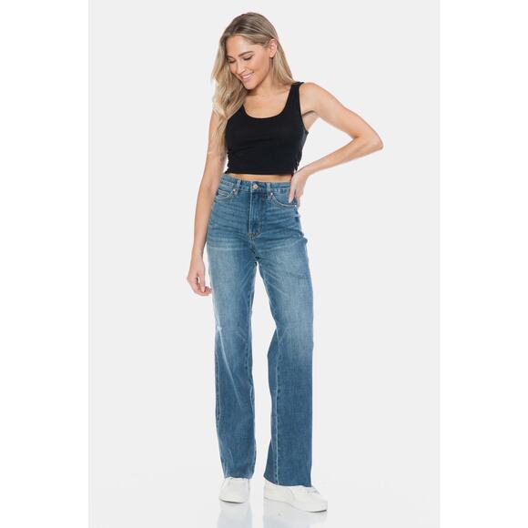 Judy Blue Tummy Control Cut Raw Hem Straight Jeans - JB88848MD - Size 11/30 - Picture 12 of 12